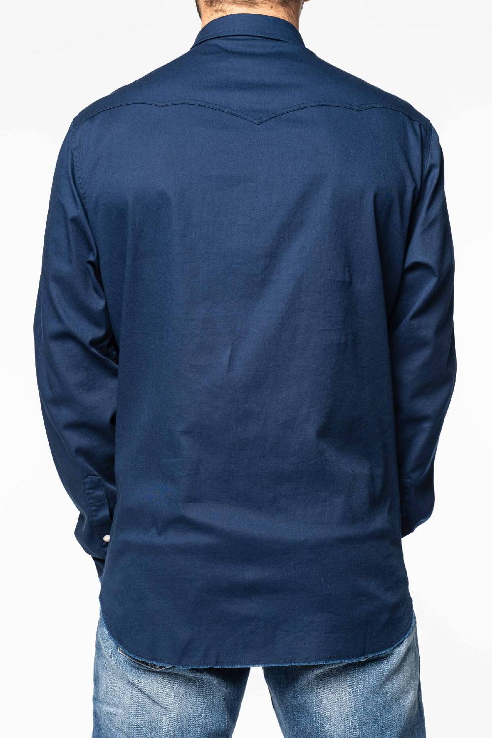 Officina 36 Camicia in gabardina color denim Consegna Veloce