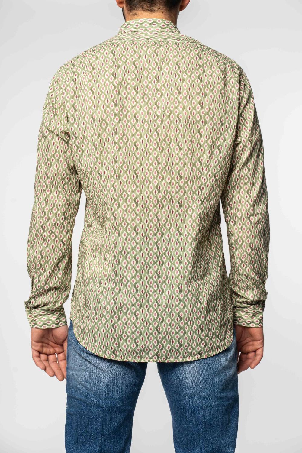 Officina 36 Camicia in mussola stampata verde Shopping Online