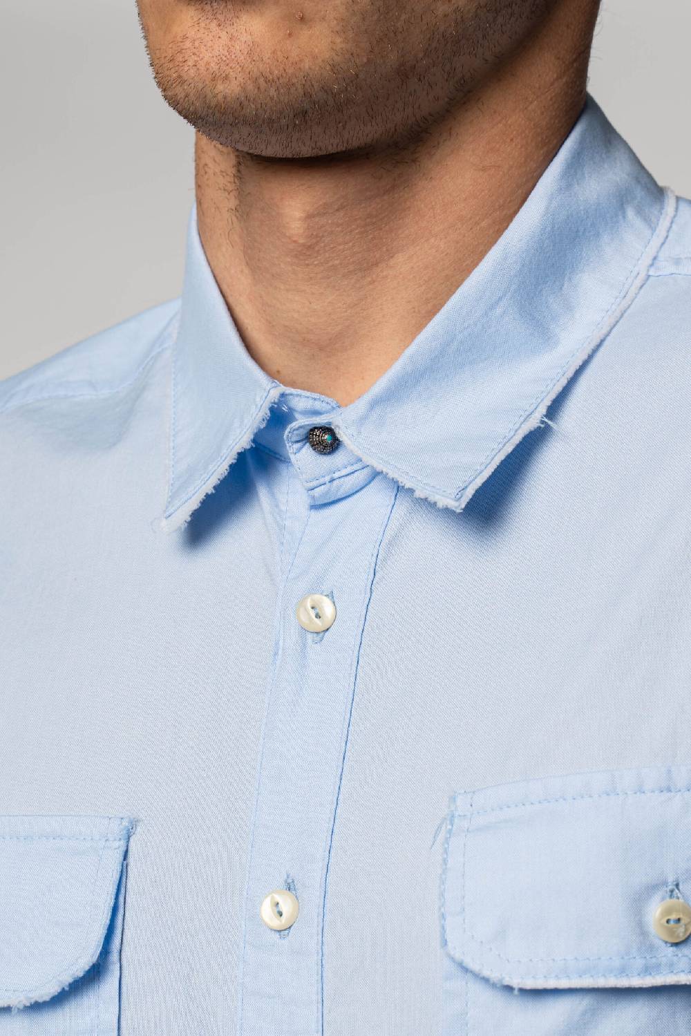 Officina 36 Camicia in oxford color cielo Prezzo Ridotto