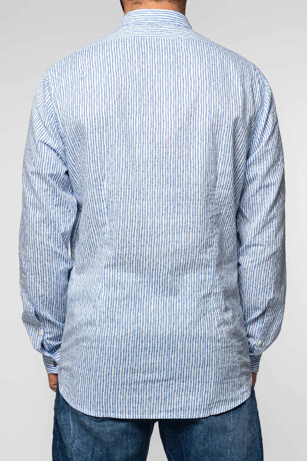 Officina 36 Camicia in popeline stampato color denim Novità