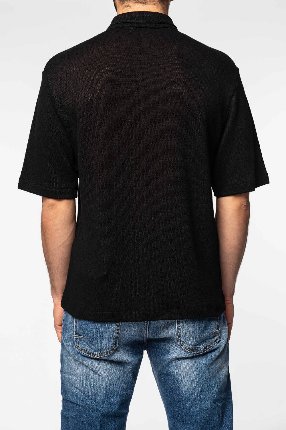 Officina 36 Camicia nera in jersey Offerte