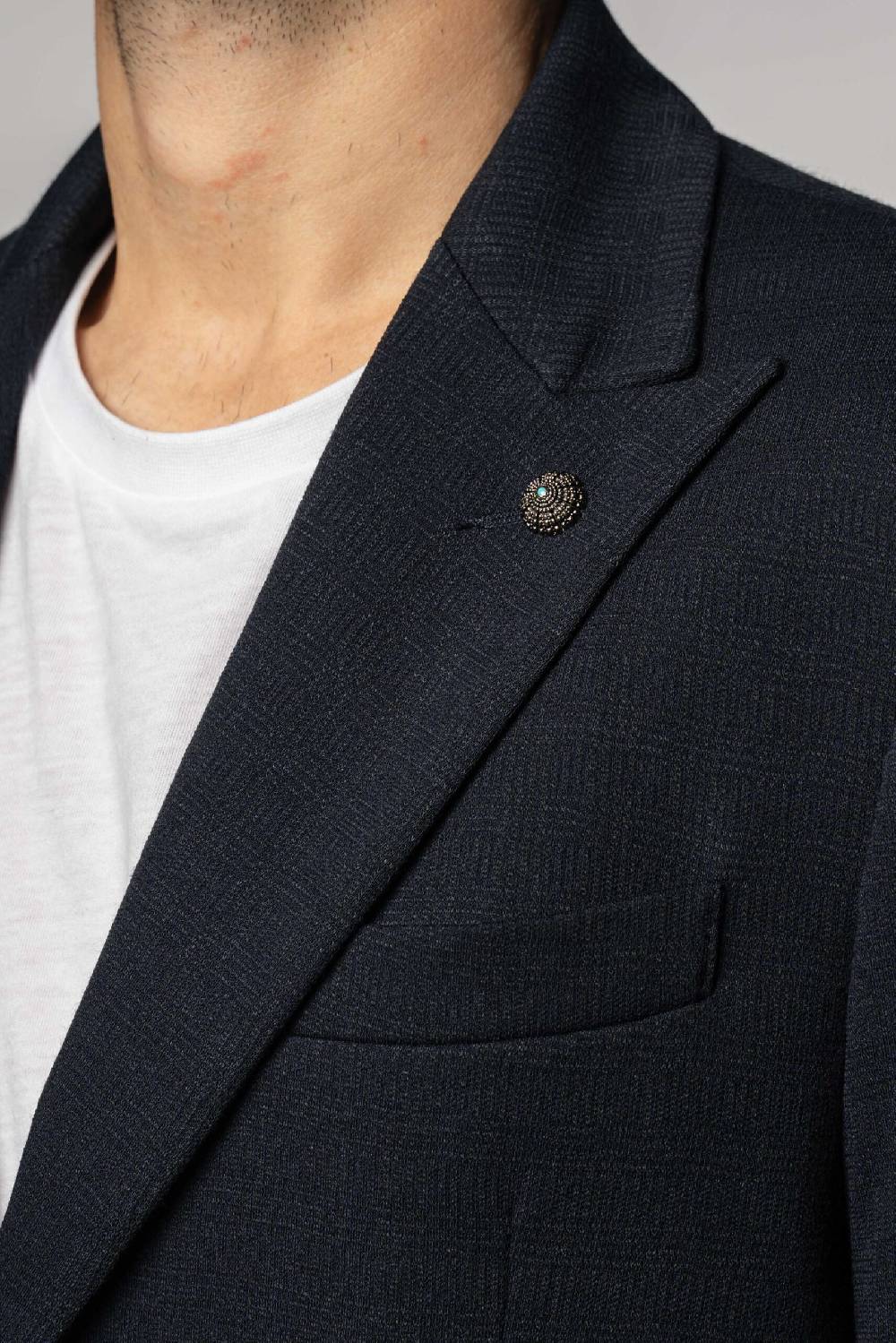 Officina 36 Giacca blu in jacquard in maglia Nuova