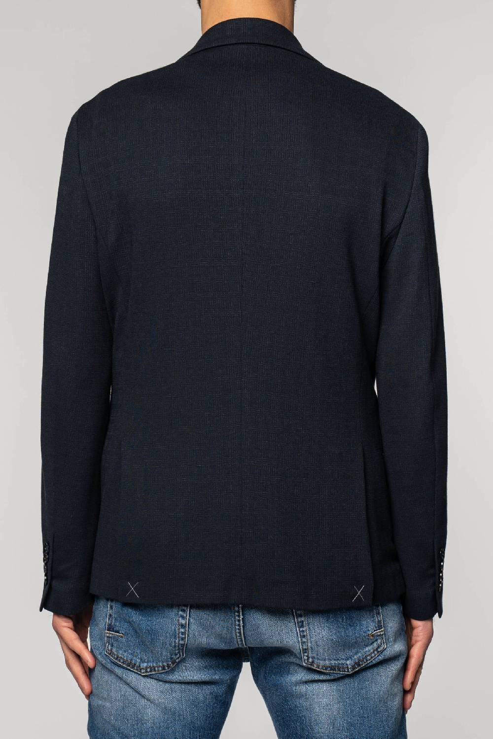 Officina 36 Giacca blu in jacquard in maglia Nuova