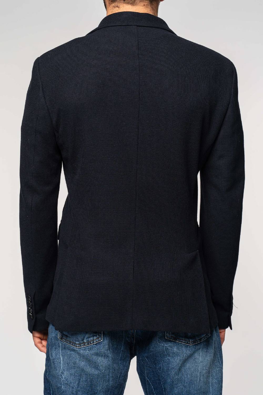 Officina 36 Giacca blu in nido d’ape in maglia Moda