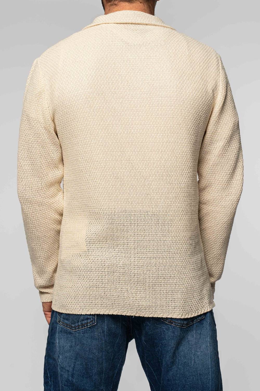 Officina 36 Giacca in filato misto cotone color mastice Negozio online di fabbrica