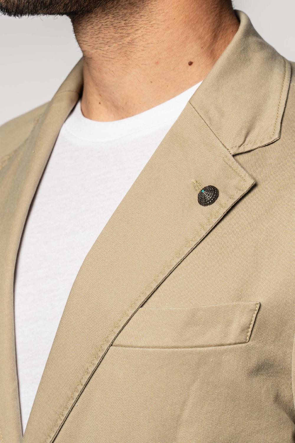 Officina 36 Giacca in gabardina delavè beige Offerta speciale