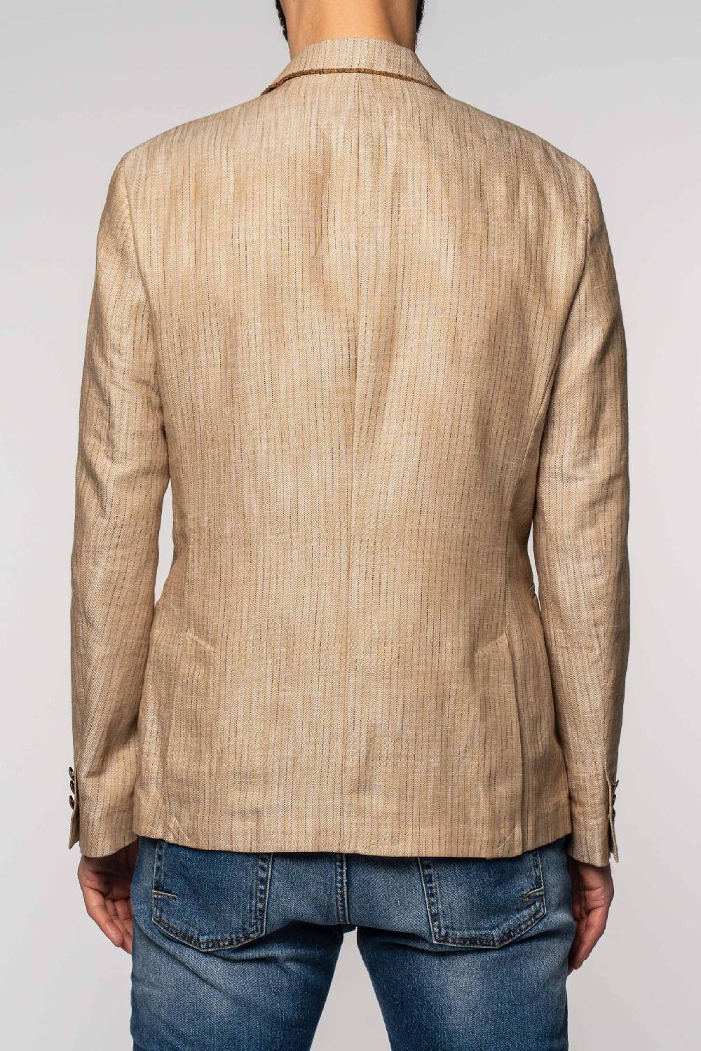 Officina 36 Giacca in tessuto gessato beige Shopping online