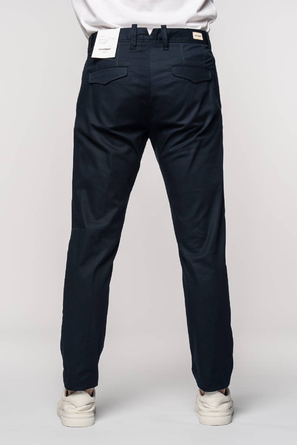 Officina 36 Pantaloni in gabardina blu Offerta Anniversario