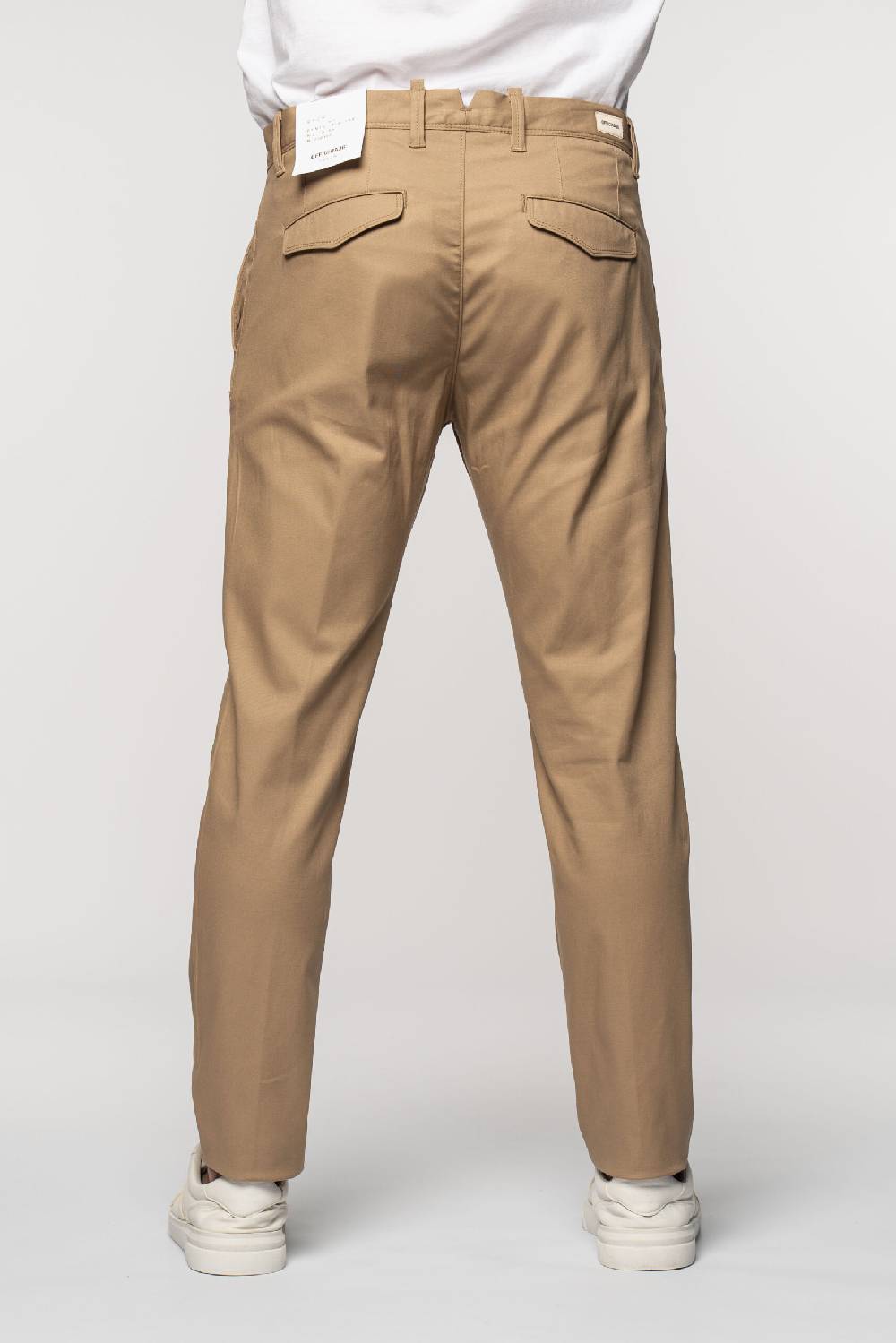 Officina 36 Pantaloni in gabardina sabbia Vendita calda