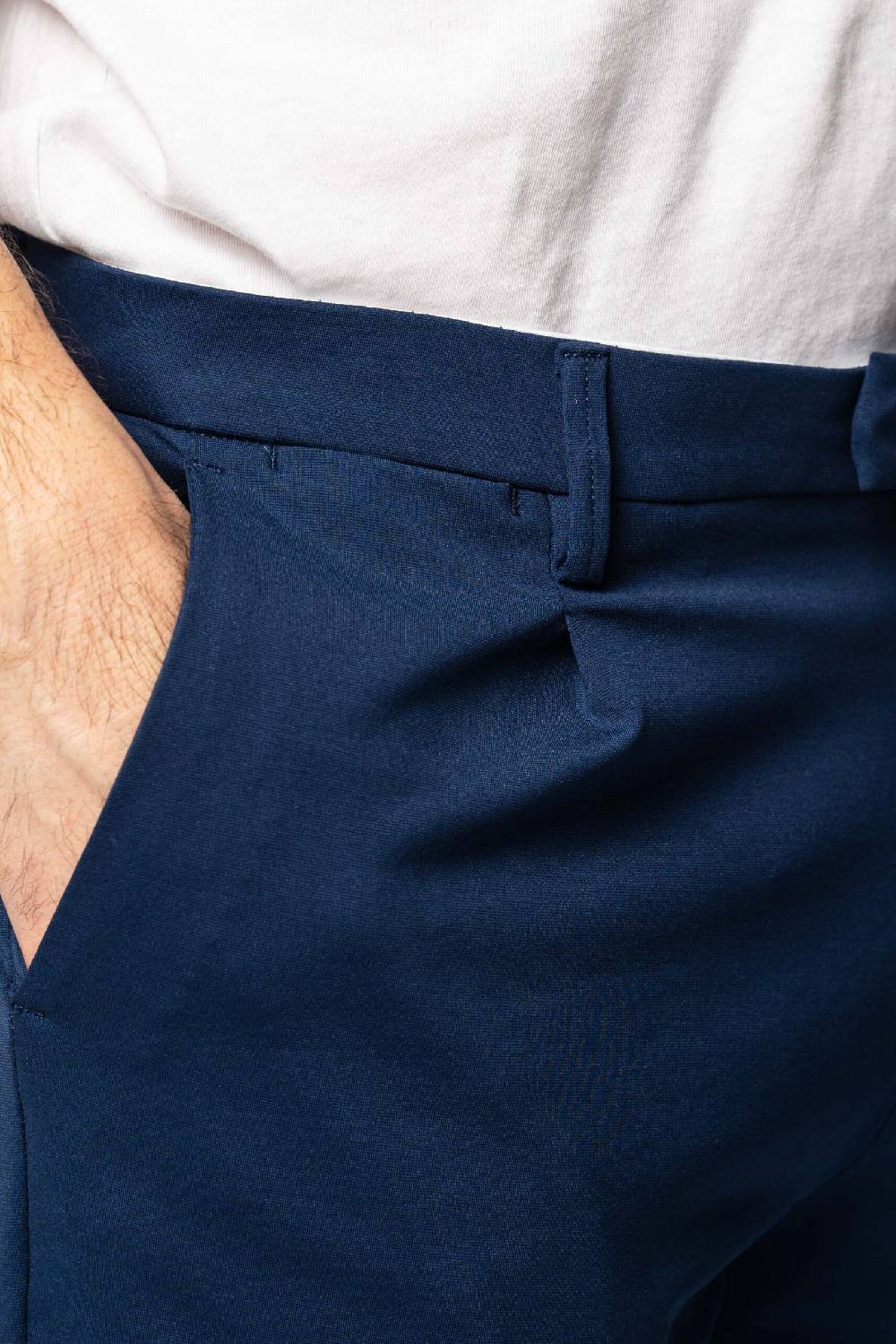 Officina 36 Pantaloni in punto milano color denim Offerta migliore