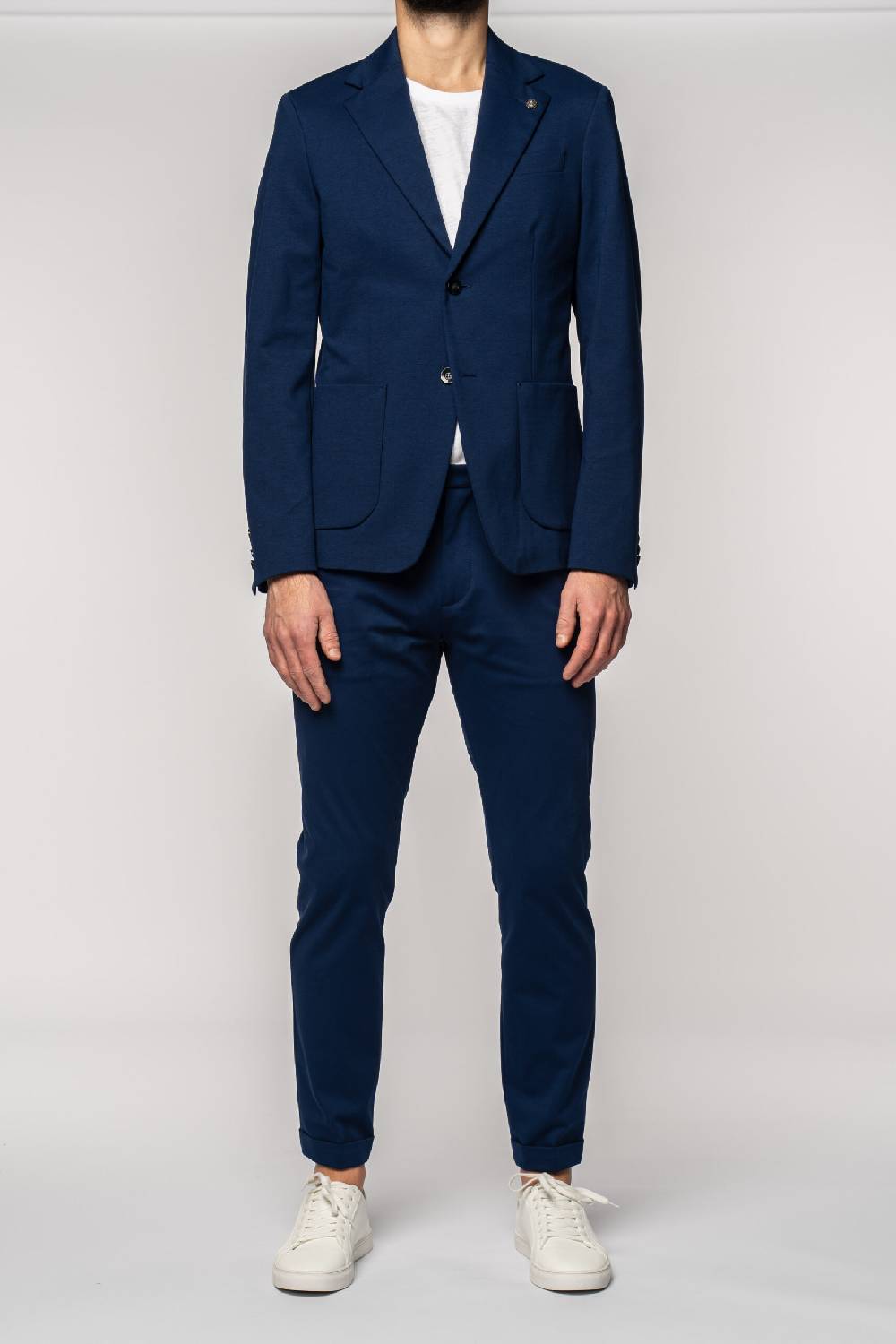 Officina 36 Pantaloni in punto milano color denim Offerta migliore