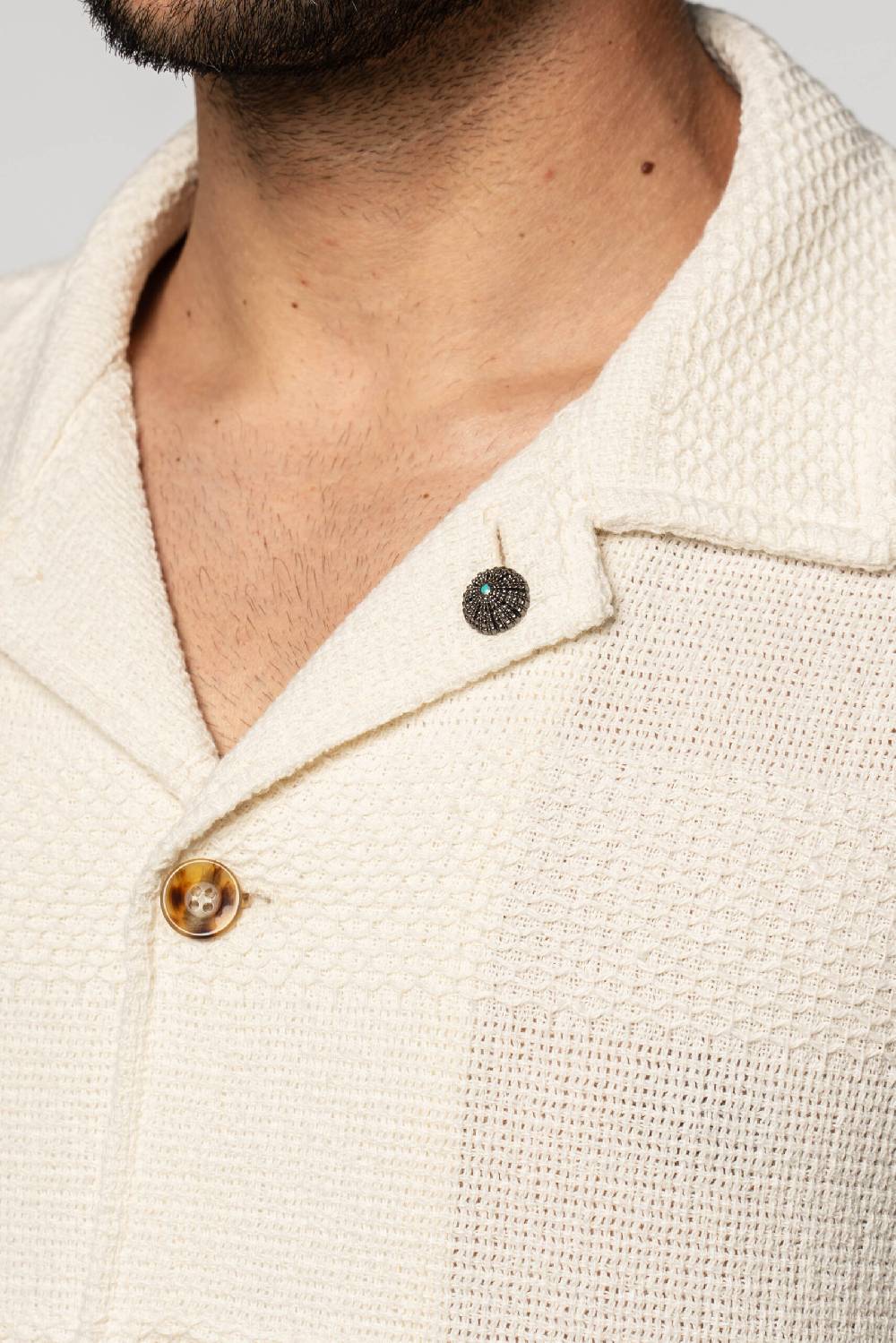 Officina 36 Shirt Jacket in tessuto rigato ecrù Lightning offer
