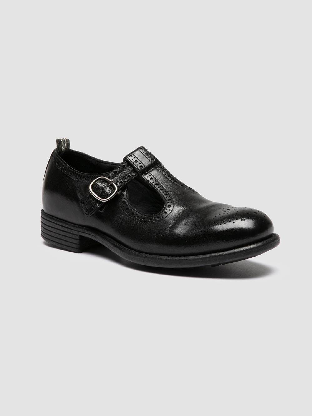 Officine Creative CALIXTE 071 Sandali T-Bar in Pelle Nera Outlet
