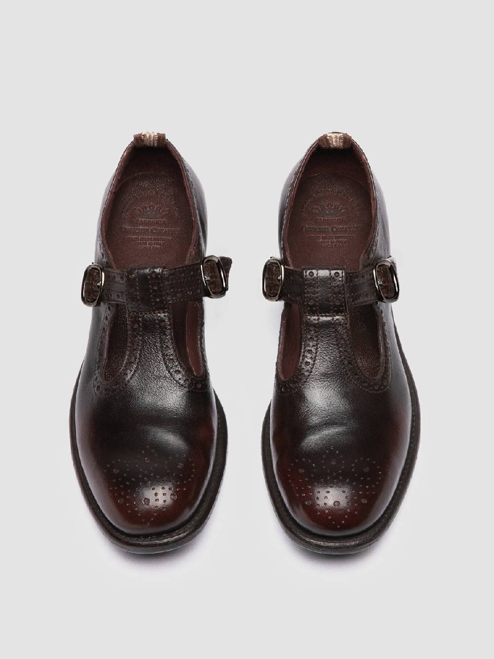 Officine Creative CALIXTE 071 Sandali T-Bar in Pelle Marrone In Vendita
