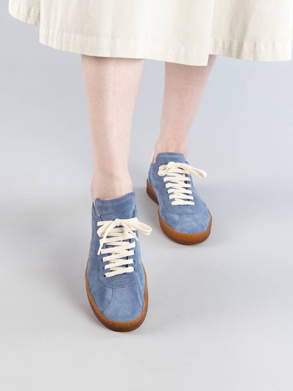 Officine Creative DESTINY 101 Sneakers Basse in Pelle e Camoscio Marrone Offerte