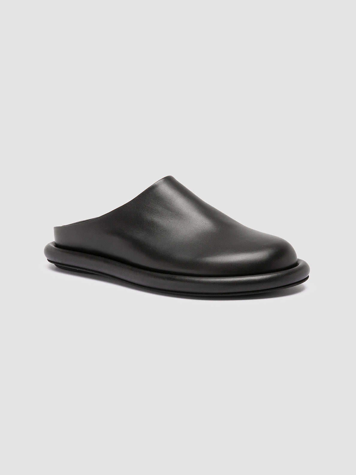 Officine Creative ESTENS 107 Sandali Sabot in Pelle Nera Saldi Di Fabbrica