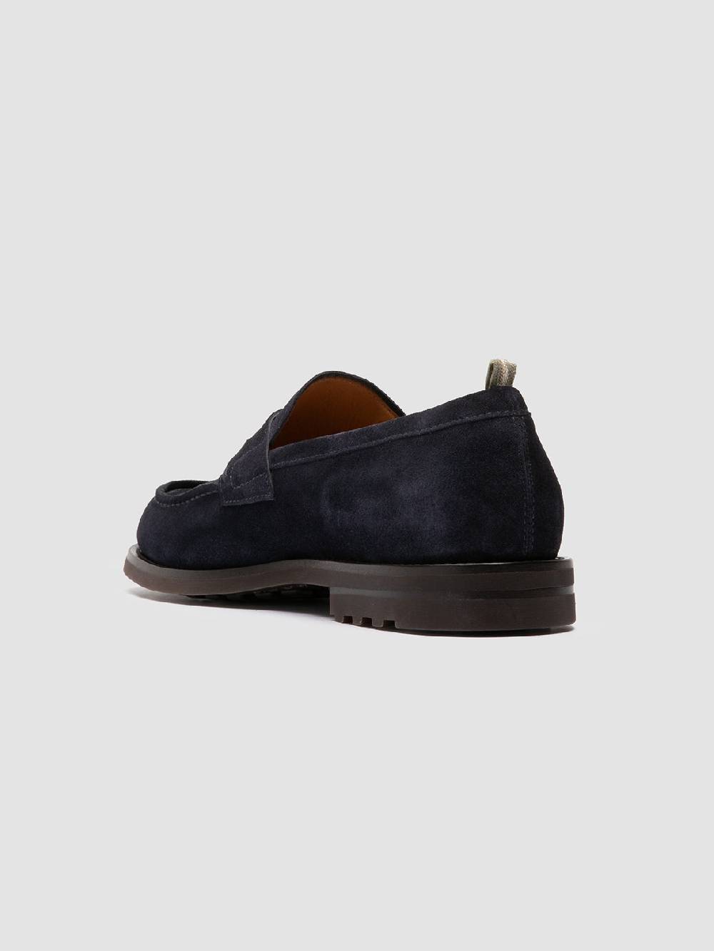 Officine Creative BELMONDO 006 Mocassini Penny in Pelle Scamosciata Blu In Saldo