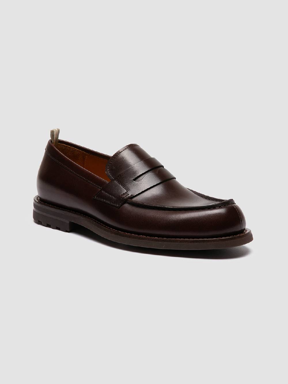 Officine Creative BELMONDO 006 Mocassini Penny in Pelle Scamosciata Marrone Nuova