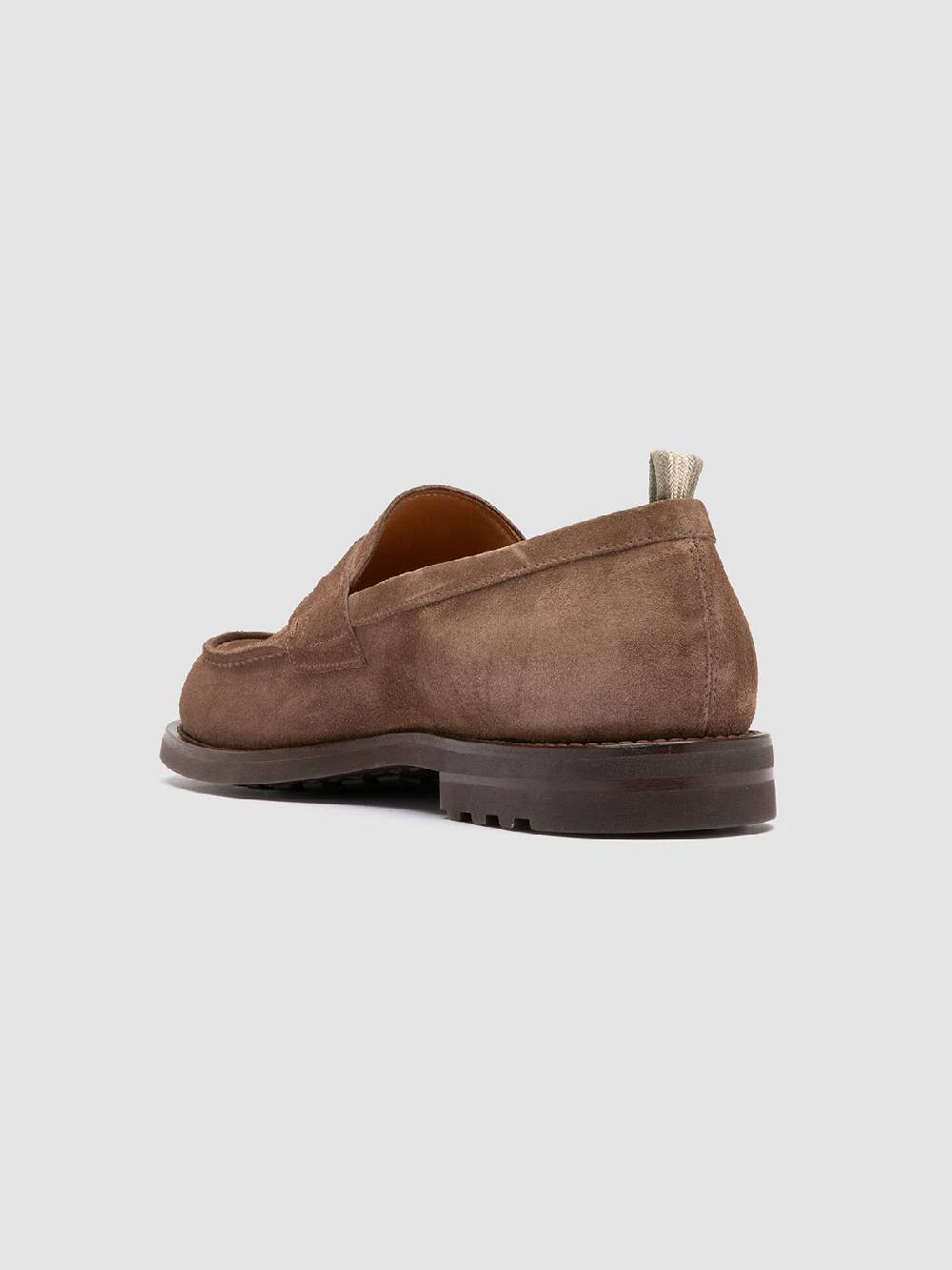 Officine Creative BELMONDO 006 Mocassini Penny in Pelle Scamosciata Tortora Moda