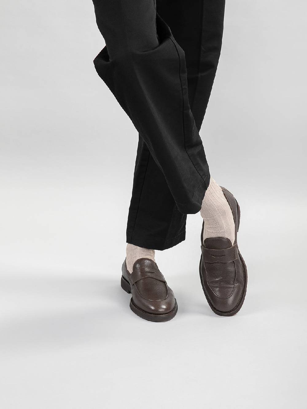 Officine Creative OPERA FLEXI 101 Mocassini Penny in Pelle Marrone Soddisfazione Garantita