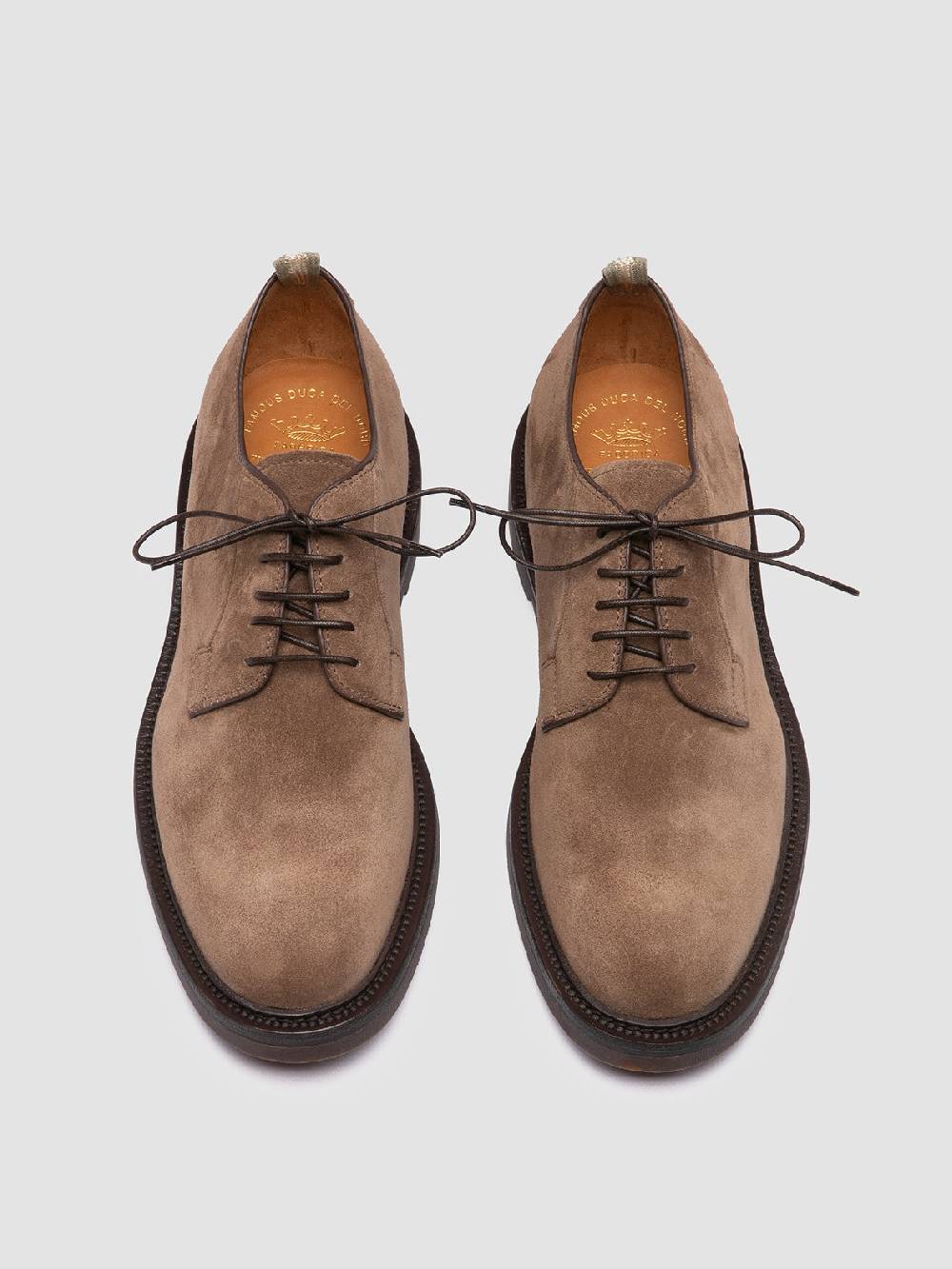 Officine Creative HOPKINS FLEXI 201 Derby in Pelle Scamosciata Tortora Consegna Veloce