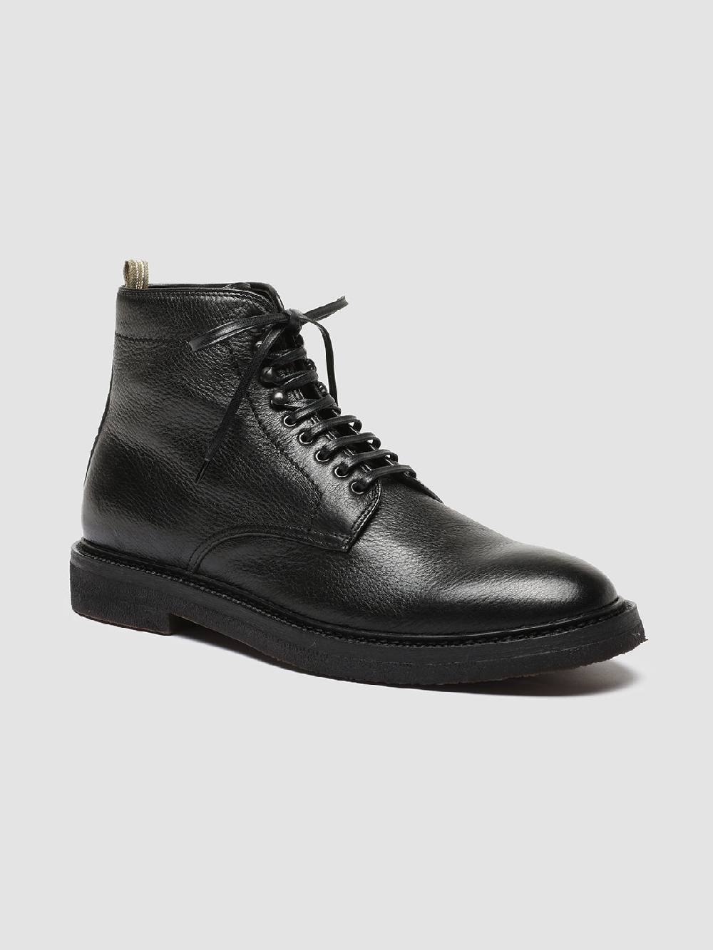 Officine Creative HOPKINS FLEXI 203 Stivaletti Stringati in Pelle Nera Shopping Online