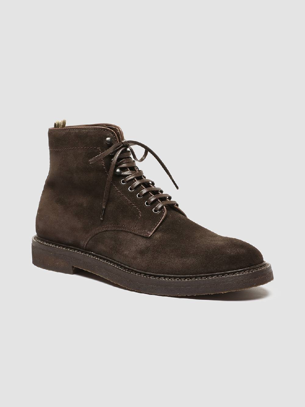 Officine Creative HOPKINS FLEXI 203 Stivaletti Stringati in Camoscio Marrone Affare Del Giorno