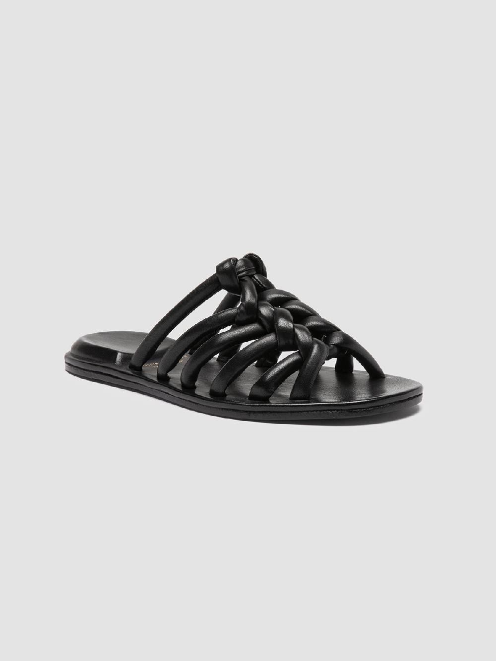 Officine Creative CYBILLE 016 Sandali Slide in Pelle Nera Economico