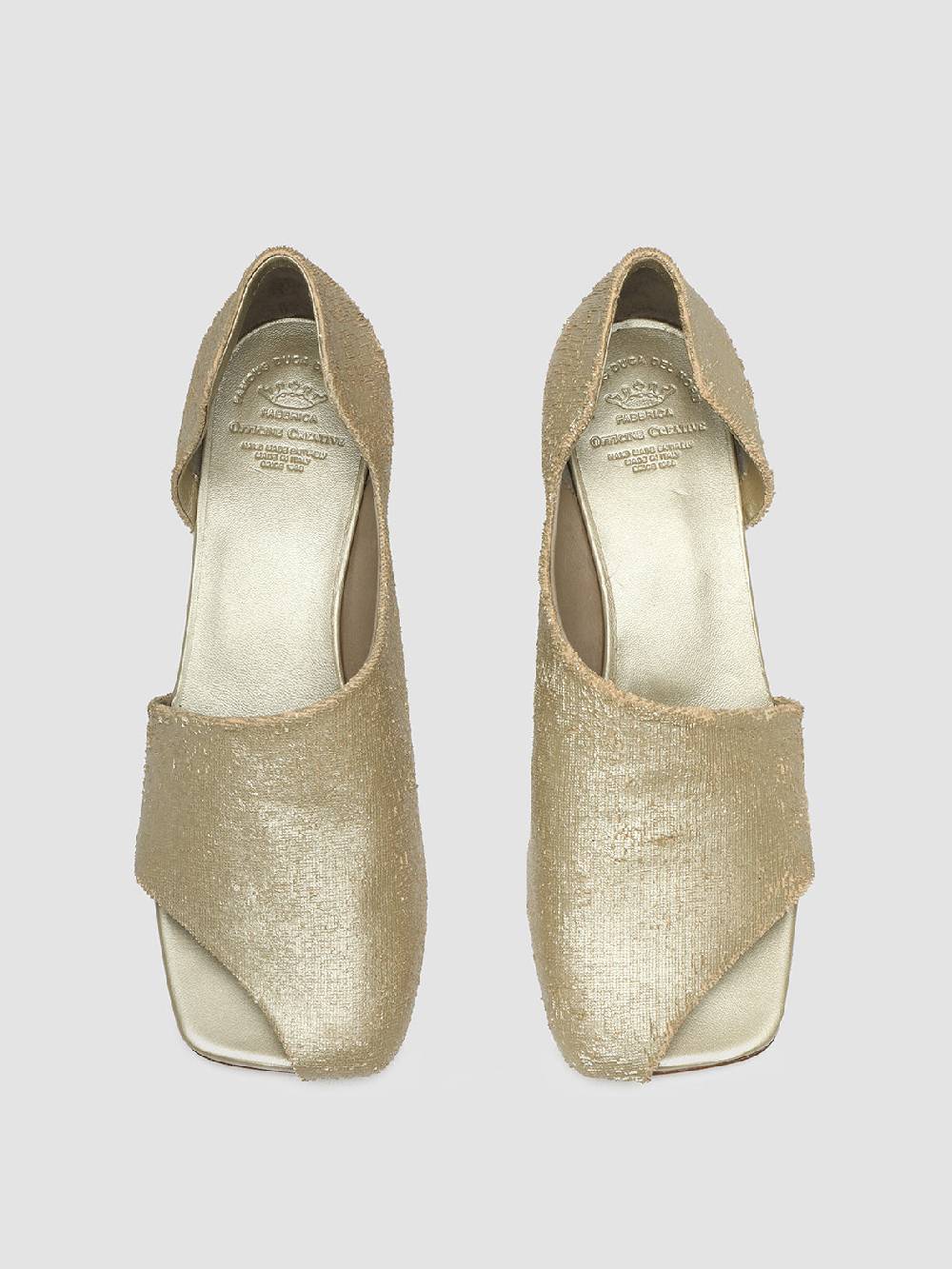 Officine Creative TESSA 009 Gold Leather Mule Sandals Hotsell
