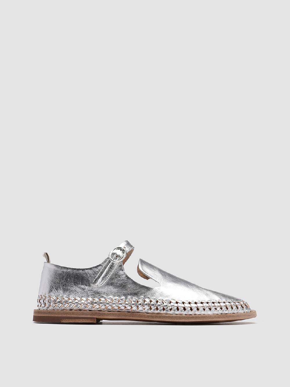 Officine Creative MABELLE 003 Mary Jane in Pelle Argento Vendite Flash
