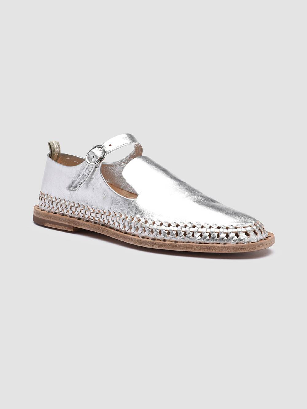 Officine Creative MABELLE 003 Mary Jane in Pelle Argento Vendite Flash