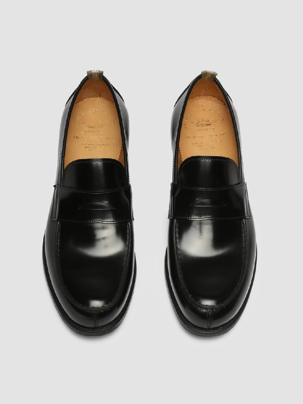 Officine Creative VINE 001 Mocassini in Pelle Nera Italy