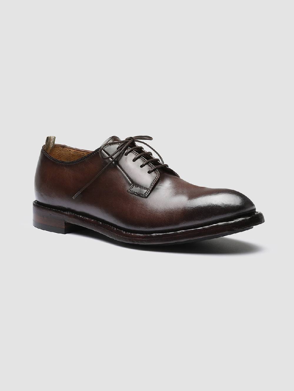 Officine Creative TEMPLE 007 Derby in Pelle Marrone Qualità