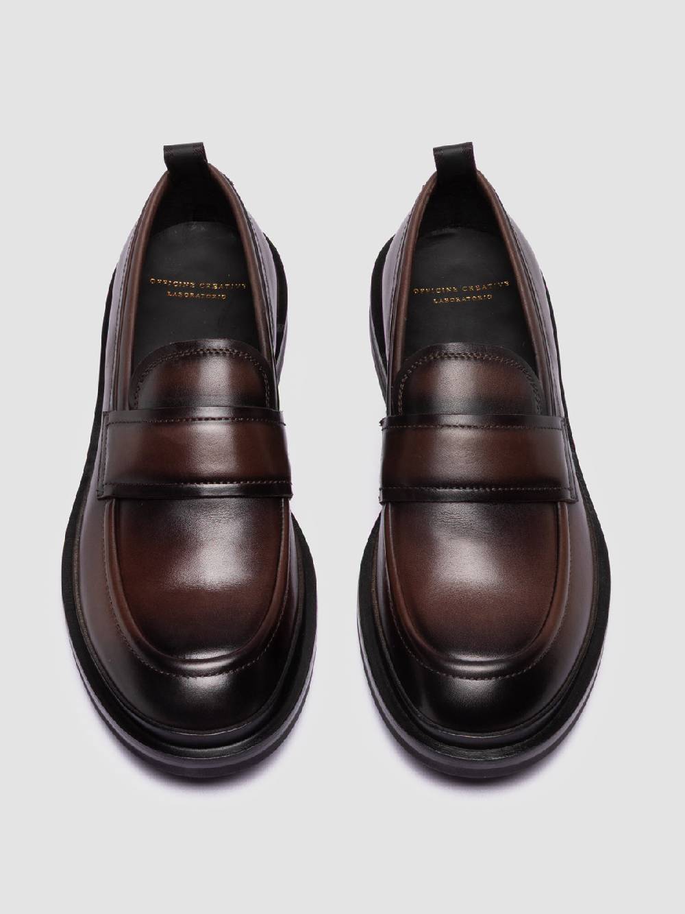 Officine Creative MAJOR 003 Mocassini Penny in Pelle Marrone Spedizione Gratuita