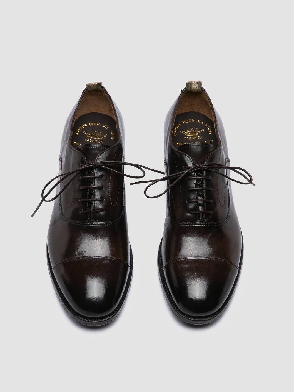 Officine Creative VANDERBILT CAOU 011 Scarpe Oxford Marroni in Pelle Pezzi Unici