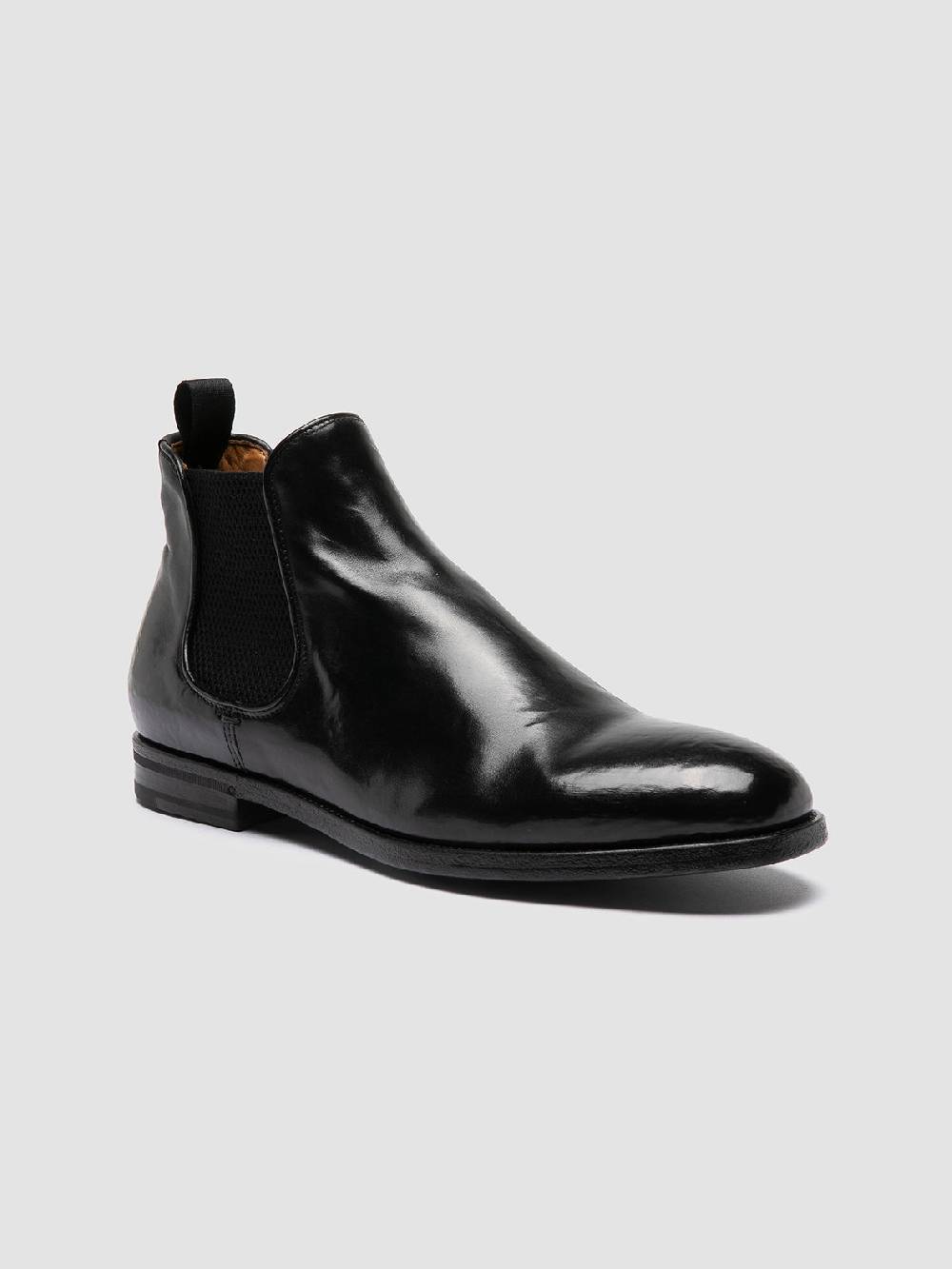 Officine Creative VANDERBILT CAOU 012 Stivali Neri in Pelle Soddisfazione Garantita