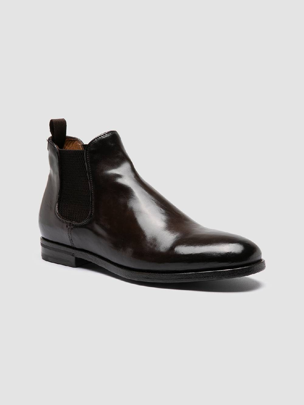 Officine Creative VANDERBILT CAOU 012 Stivali Marrone Scuro in Pelle Qualità Garantita