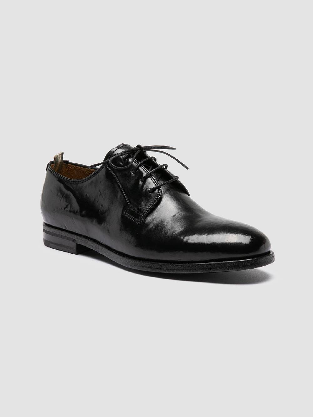 Officine Creative VANDERBILT CAOU 013 Scarpe Derby Nere in Pelle Negozi Online