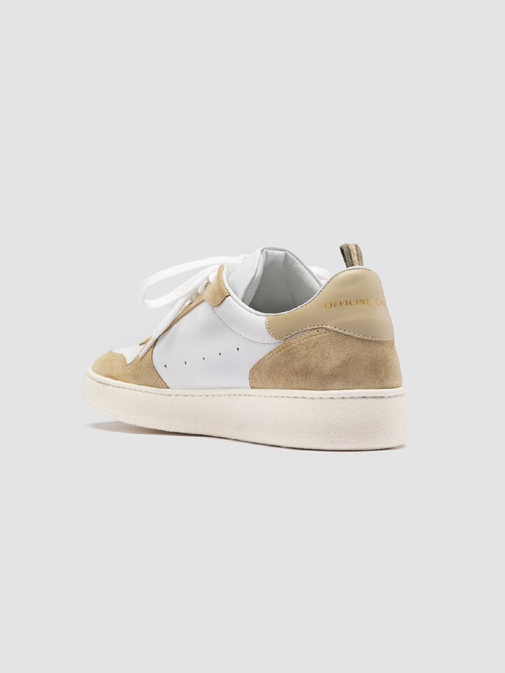 Officine Creative MOWER 008 Sneakers Basse in Pelle e Camoscio Bianca Affare Del Giorno