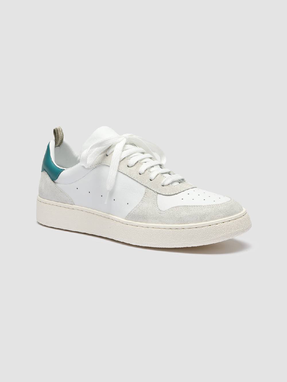 Officine Creative MOWER 008 Sneakers in Pelle Liscia e Scamosciata Bianca Prezzo Ridotto