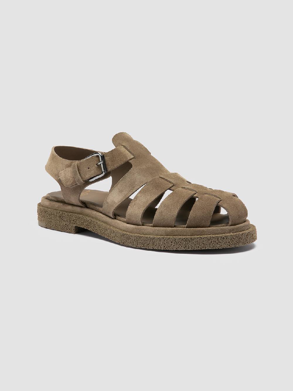 Officine Creative TONAL 18 Taupe Suede Sandals Convenienza