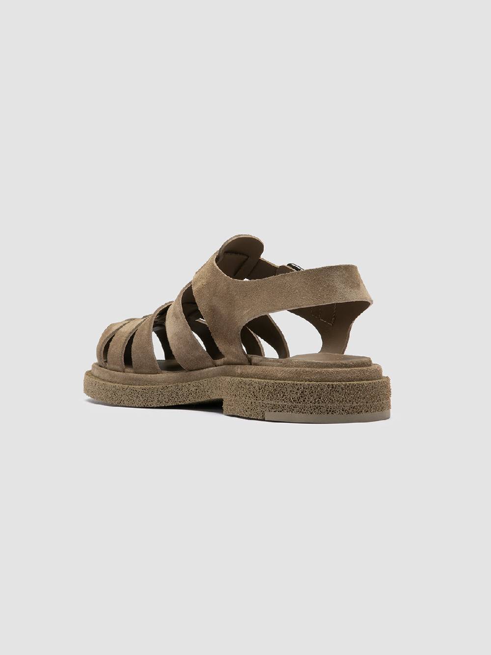Officine Creative TONAL 18 Taupe Suede Sandals Convenienza