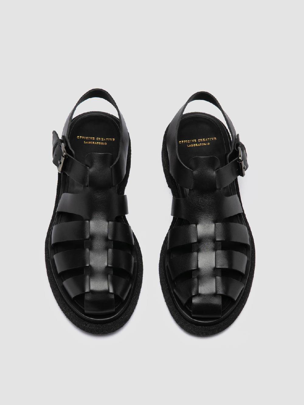 Officine Creative TONAL 18 Black Leather Sandals Novità