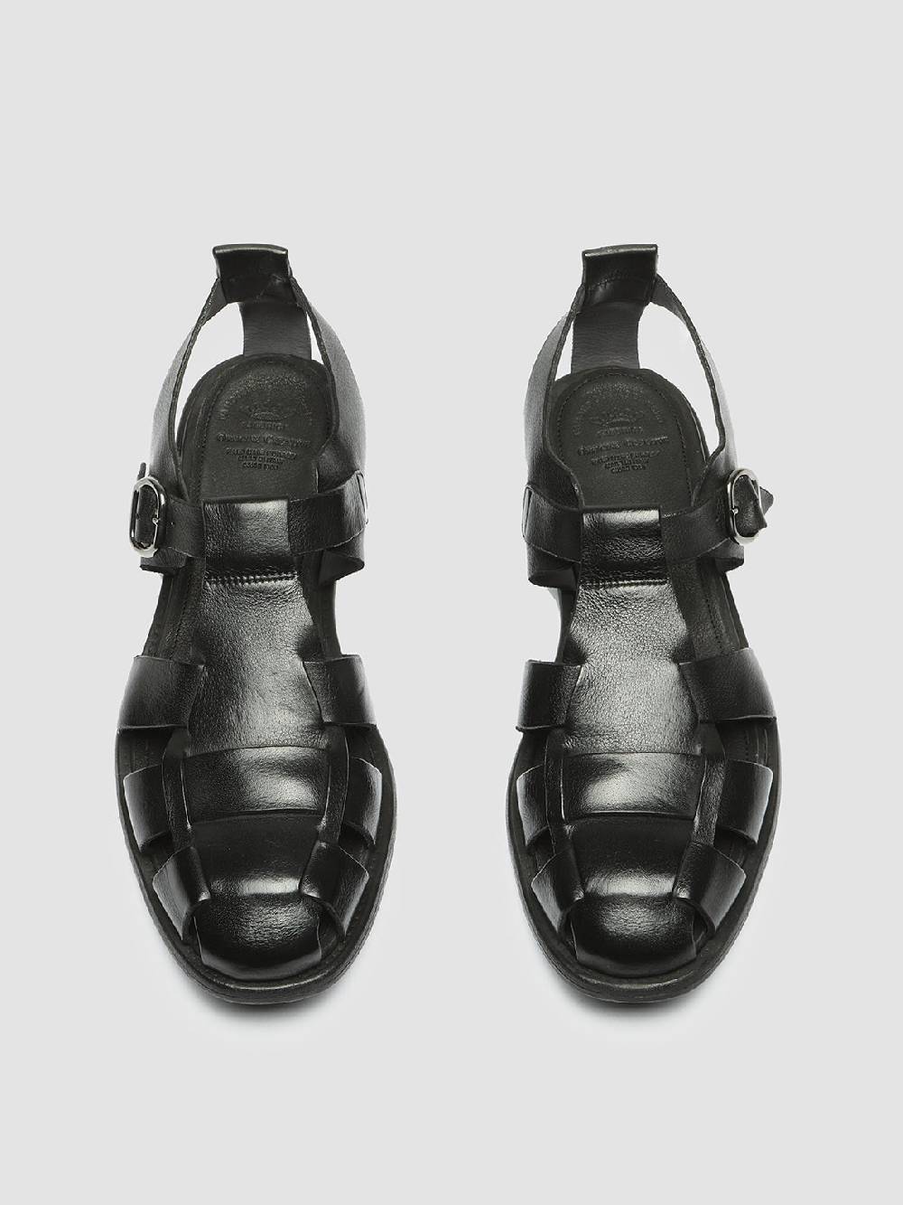 Officine Creative CHRONICLE 145 Sandali in Pelle Nera Presa