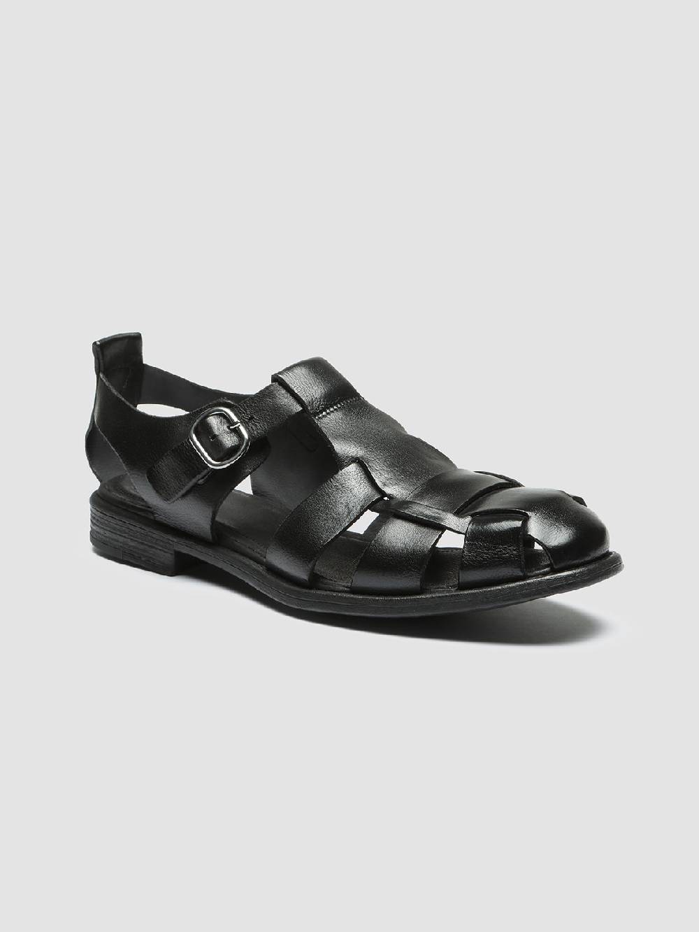 Officine Creative CHRONICLE 145 Sandali in Pelle Nera Presa
