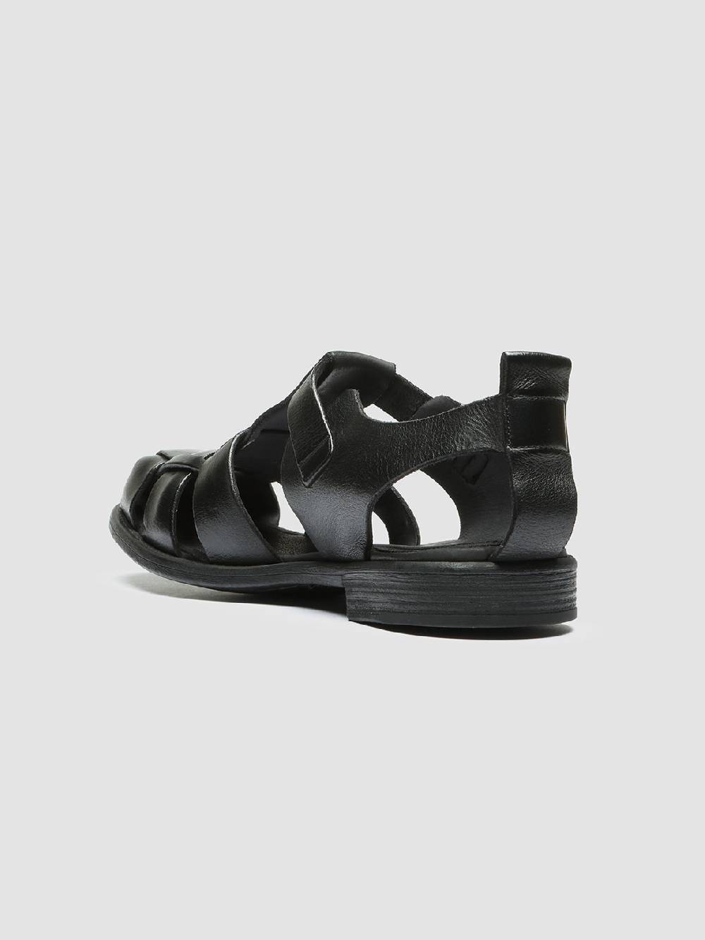 Officine Creative CHRONICLE 145 Sandali in Pelle Nera Presa