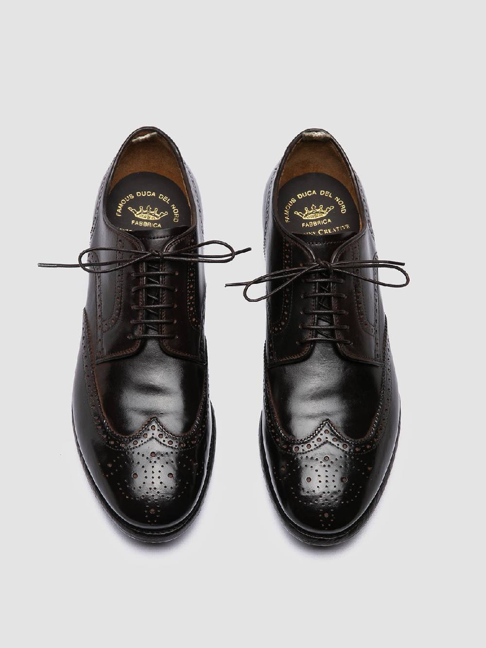 Officine Creative PRINCE 609 Derby in Pelle Marrone Sconto