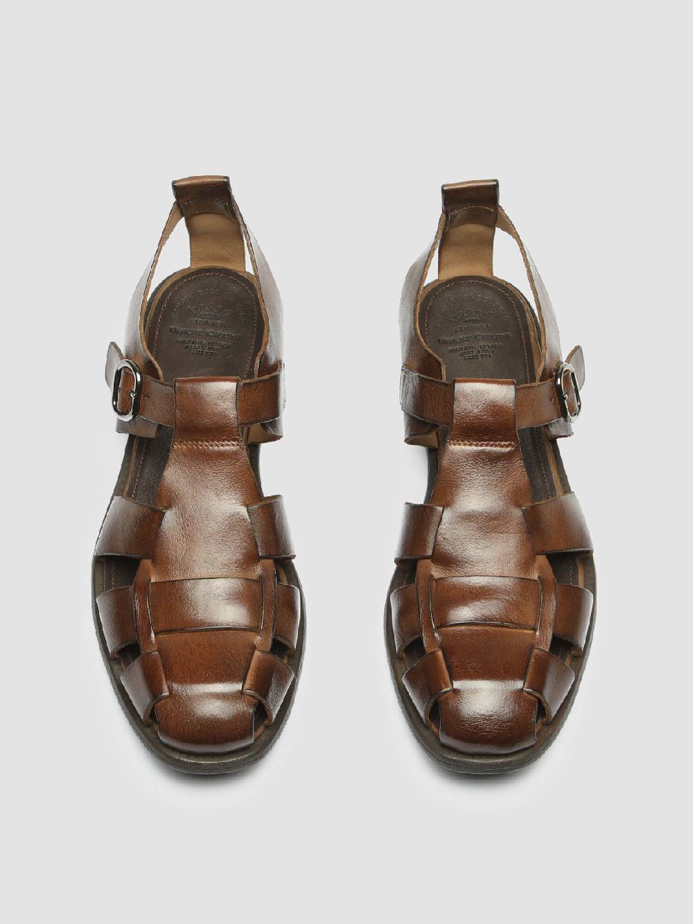 Officine Creative CHRONICLE 145 Sandali in Pelle Marrone Offerta