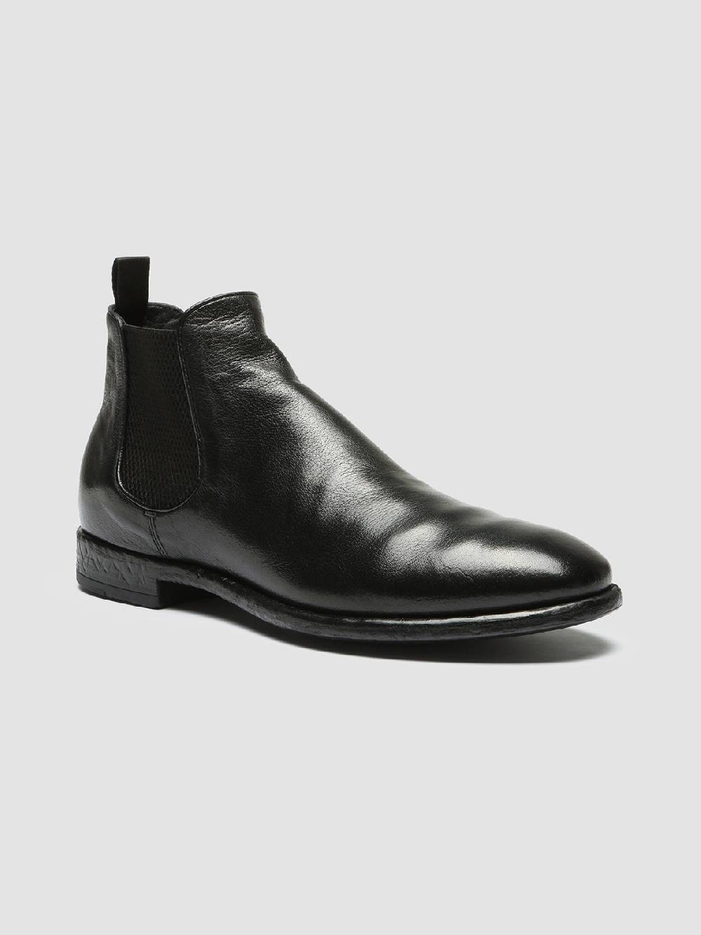 Officine Creative CETON 647 Stivaletti Chelsea in Pelle Nera Offerte