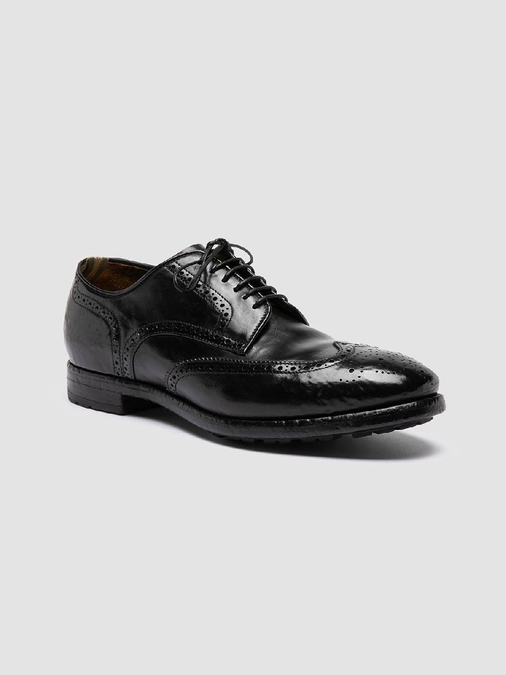 Officine Creative TEMPLE 609 Derby in Pelle Nera In Saldo